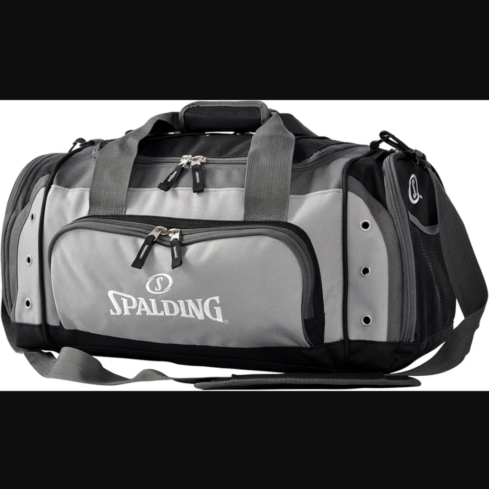 Spalding Two-Tone Gray and Black Sports Duffel
